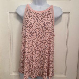 DKNY Pink Knit Strappy Swing Tank Top Size Small